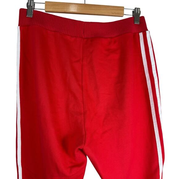Adidas Pants Mens Small Red Joggers Athletic Three Stripes Trefoil Pockets - Picture 6 of 10